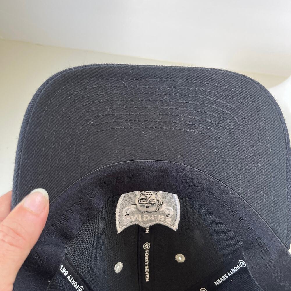 Las Vegas Raiders Ball Cap Hat One Size Black 47 Brand NFL Embroidered Logo Dad - Picture 8 of 10